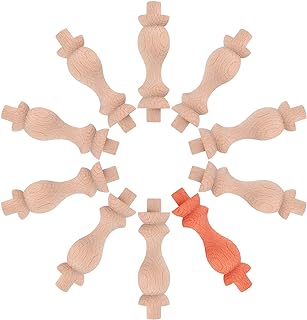 GORGECRAFT 10PCS 2.5 inch Decorative Wood Spindles Unfinished Wood Craft Spindles for Home Restaurant Decor Repair Decoration