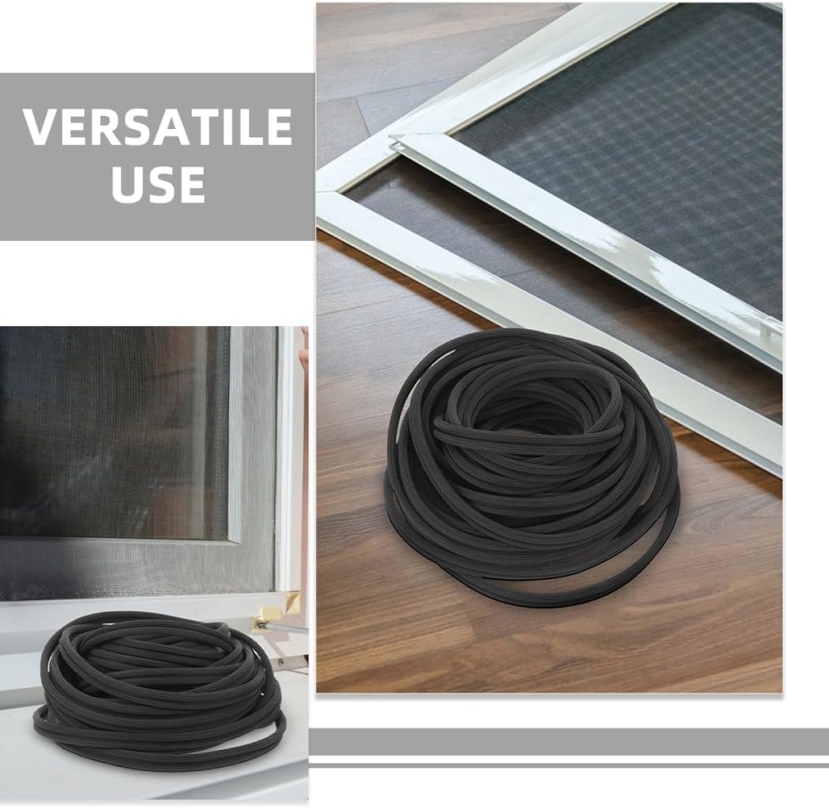 PRETYZOOM Durability Enhanced Rubber Screen Spline Easy Install Retainer for Windows Mesh
