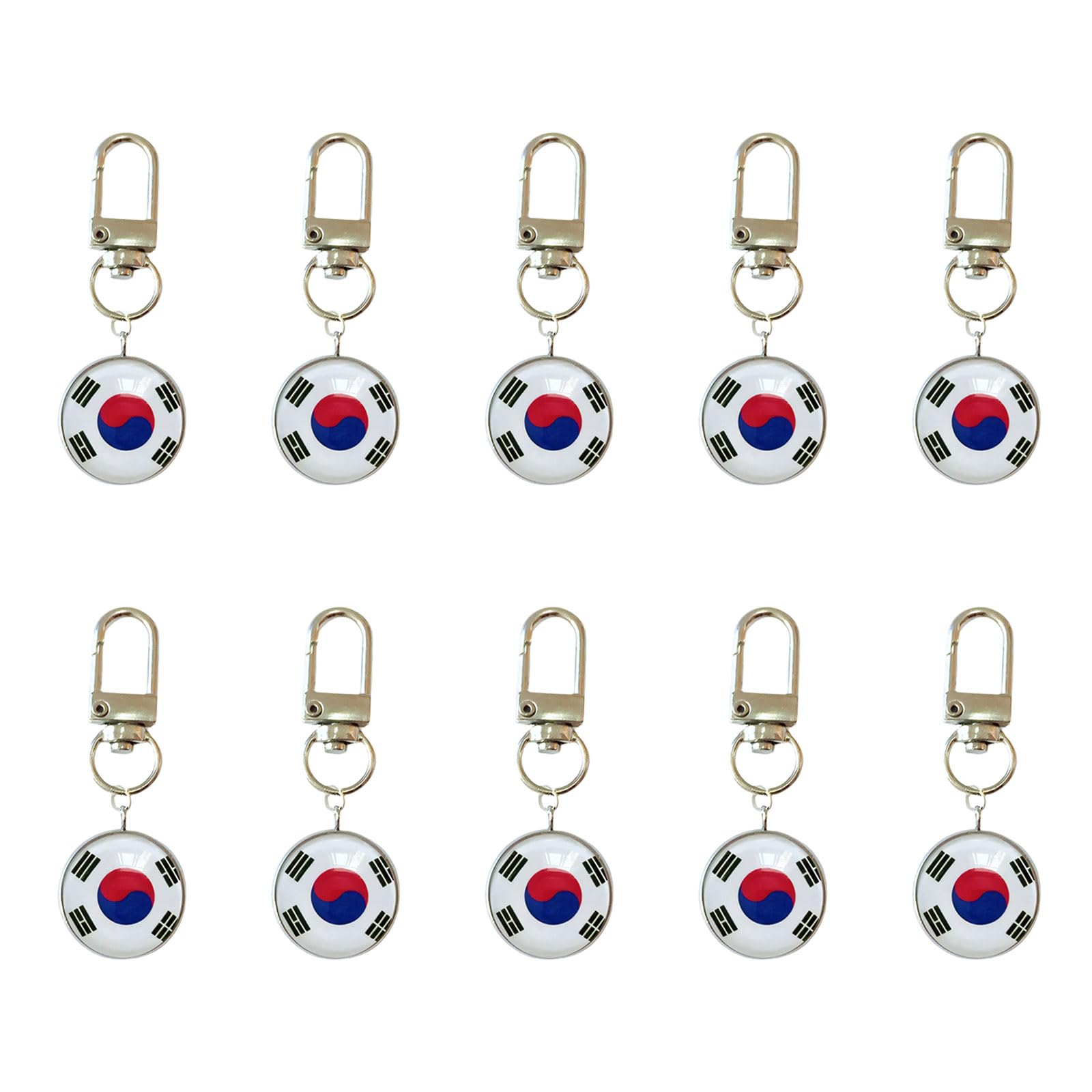 ZEPFJHE Bulk Pack of 10pcs International Flag Keychains Perfect for Party Giveaways Fan Collection and Everyday Carry Item Stainless Steel Gift Decoration
