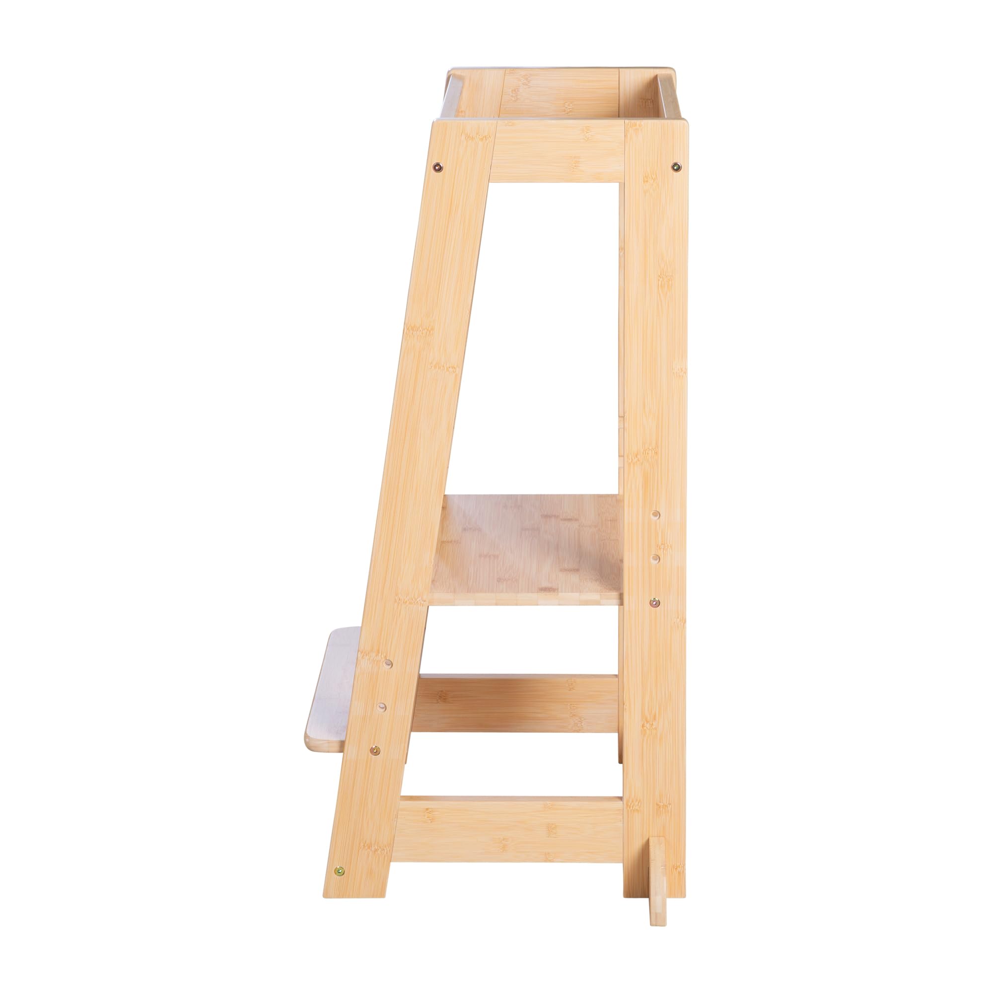 roba Tour d'apprentissage Selon Montessori en Bois de Bambou Certifié FSC - Tour d'Observation Sûre pour Enfants - Idéal comme Aide de Cuisine - Supporte 80 kg - Naturel