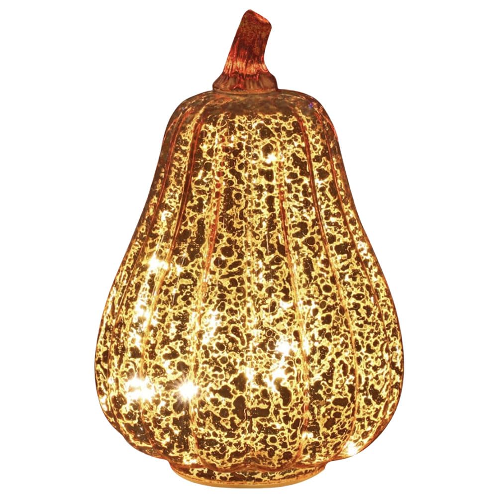 Szklana dynia lekka lampa halloweenowa do jesiennej dekoracji