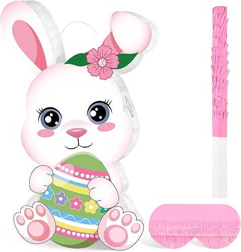 Miniatura 35 de Decoraciones de fiesta de cumpleaños de bloques de construcción para el tercer cumpleaños Número 3 Piñata con palo de piñata y venda para los ojos