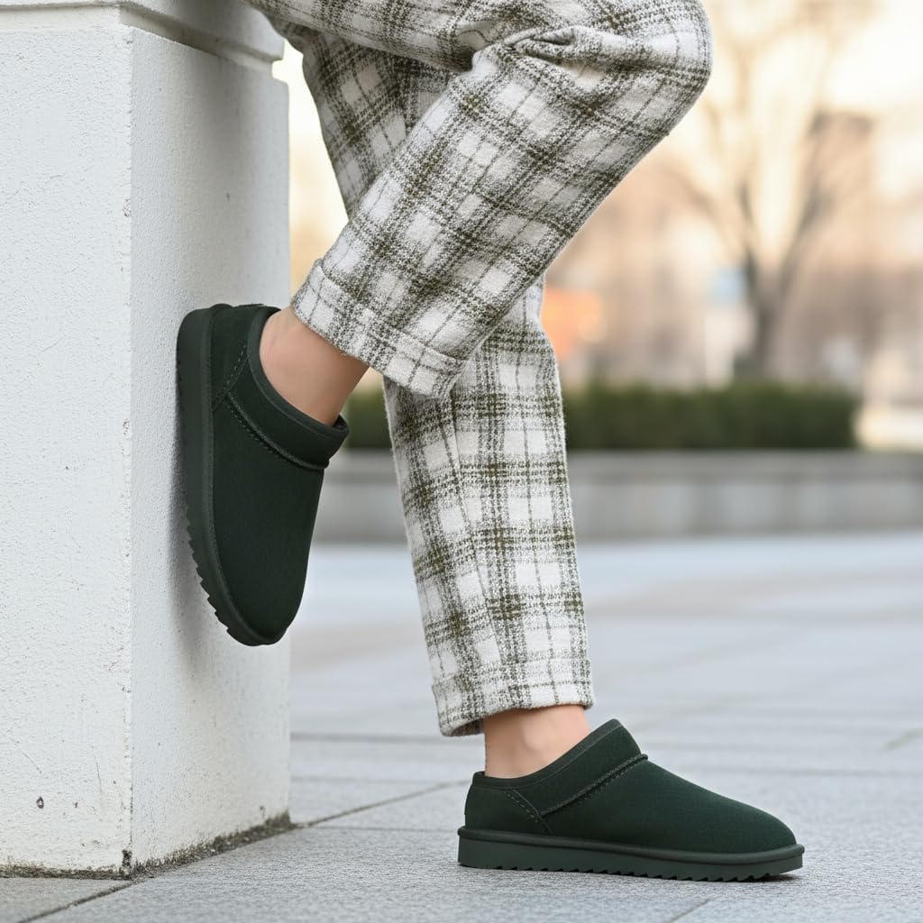 CUSHIONAIRE Hilo-3 Cozy Suede Womens Slippers, Soft Faux Fur Lined Slip On House Shoes for Women with Cushioned Memory Foam - Image 2