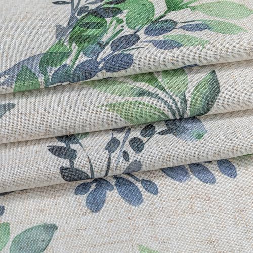 Image of MYSKY HOME Linen Tier Patterned Curtains Over Sink 36 Inch Long Set of 2 Light Filtering Privacy Half Window Curtains with Rod Pocket for Kitchen, Cabinet, Basement, Camper, Green, 30 inch W Each Panel