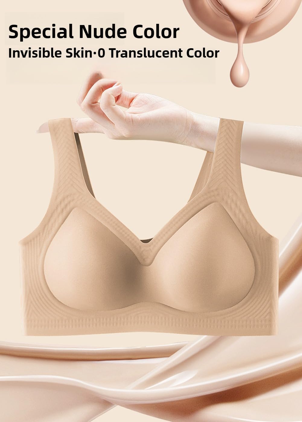 Jelly Bras for Women, Plus Size Wireless Bra -Seamless Full Coverage T-Shirt Bra, Streamline Push Up Gel Bras No Hook - Image 2