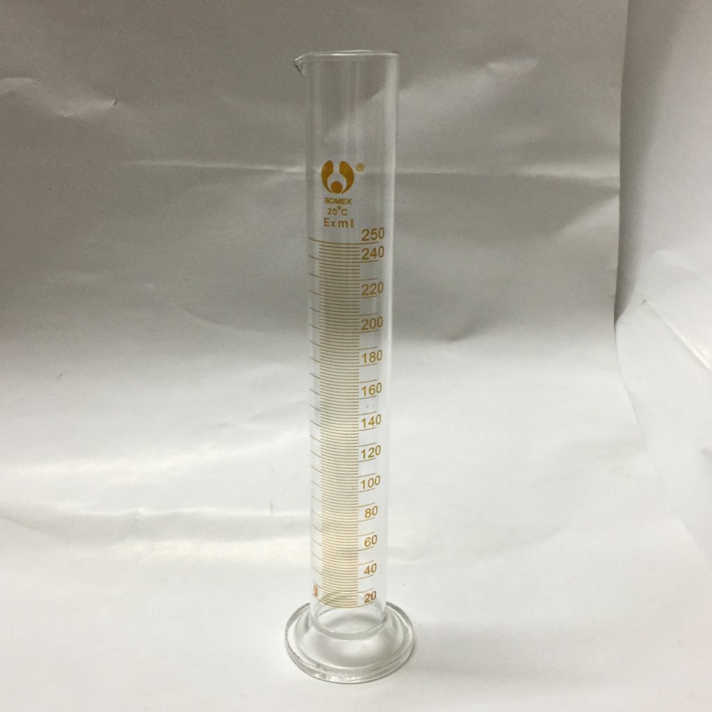 Plastikowe probówki testowe, Zestaw 1 szklanych, skalowanych, naukowych mierników laboratoryjnych