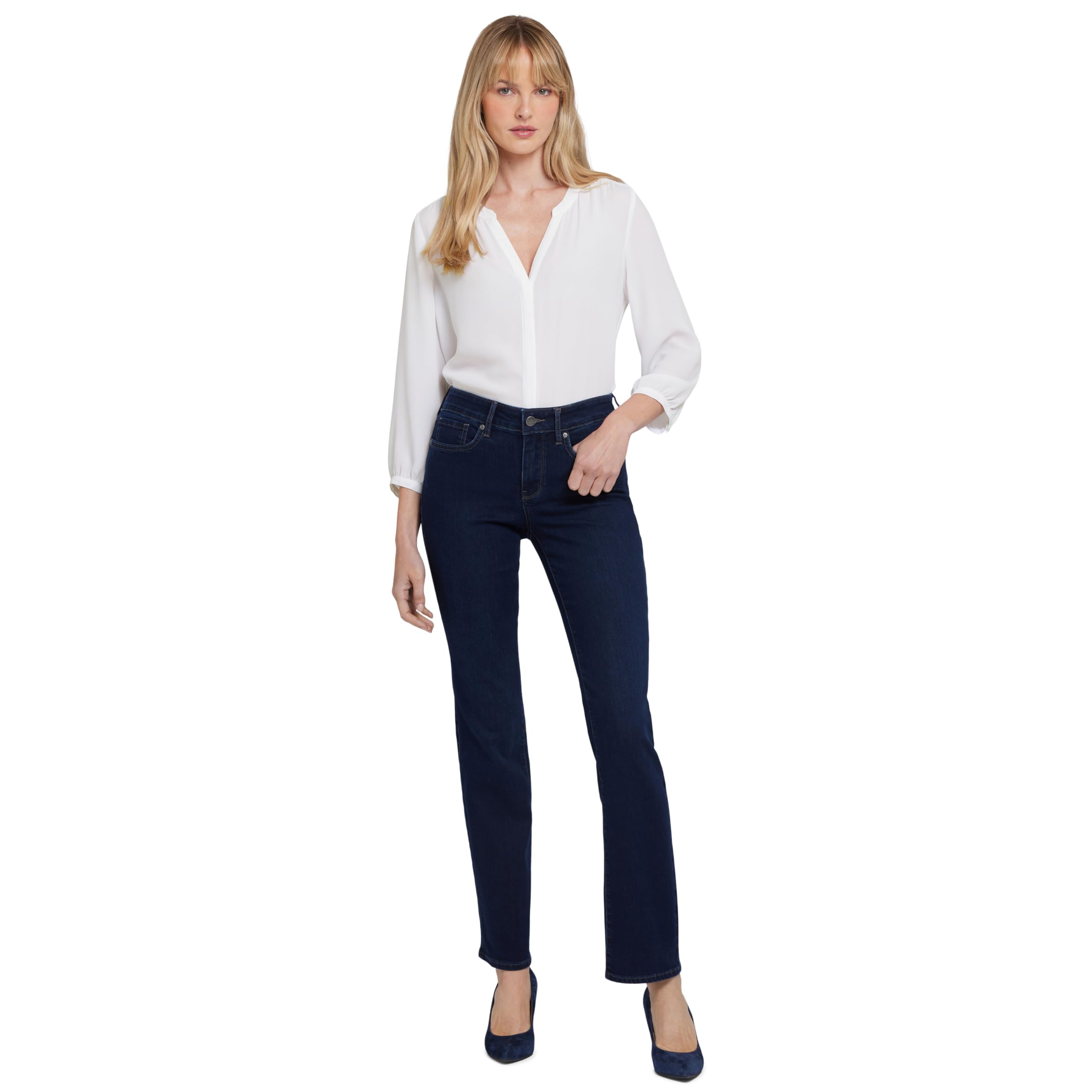 NYDJ womens Marilyn Straight Denim jeans, Black Bdm, 12 US — view 77