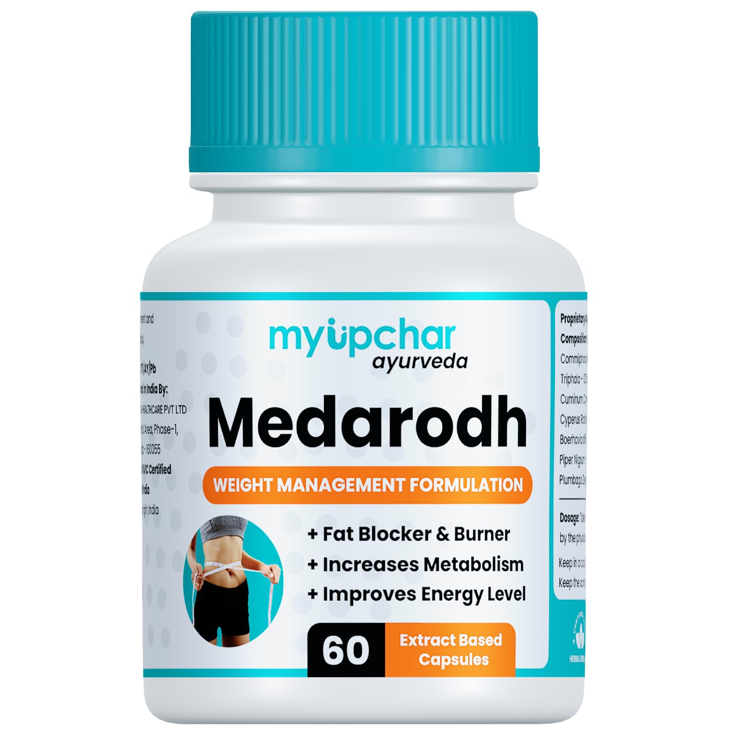 Medarodh Ayurvedic Fat Burner Capsules | With Guggulu, Triphala & Chitrak | Supports Metabolism, Fat Loss & Digestion | For Men & Women | 60 Veg Capsules