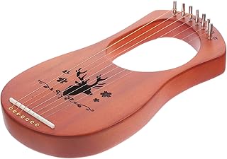 Levemolo 1 Conjunto De Instrumentos Musicais De Harpa De 7 Cordas Para Adultos Instrumento De Cordas De Metal Instrumento De Cordas Lira Lira De Madeira Harpa Alça De Madeira Harpa Pequena