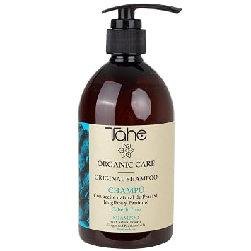 Tahe Organic Care Original Shampoo for Fine Hair with Natural Pracaxi Oil, Ginger and Panthenol 500 ml