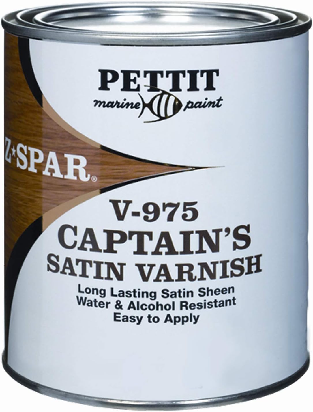 Pettit Paint Z-Spar Captains Satin Sheen Varnish V975, Quart