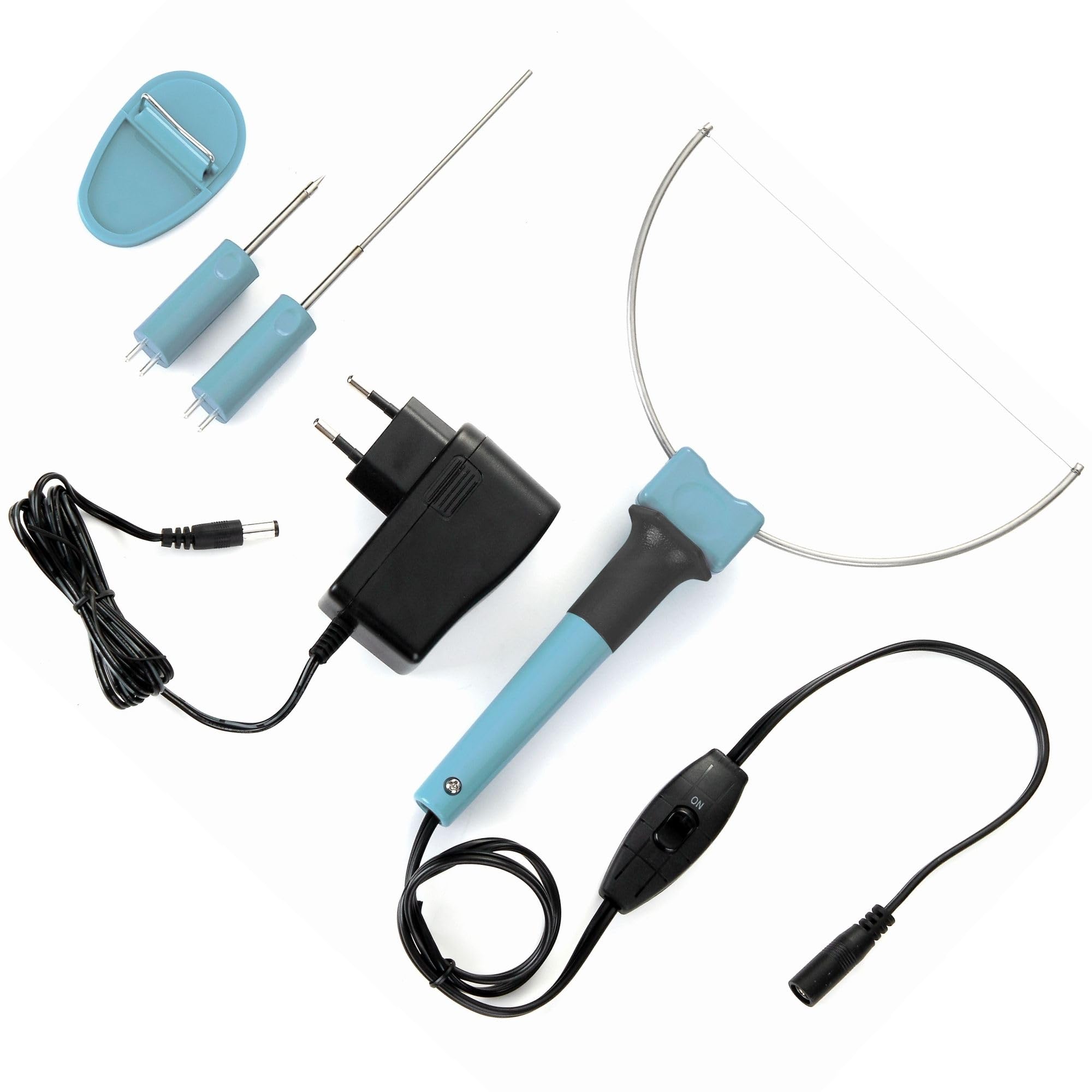 Velleman Cortador de poliestireno 3 en 1 con hilo caliente cuchillo caliente y lápiz de grabado incluye adaptador 5V y soporte 8W calentamiento rápido 10s ideal para modelismo manualidades y