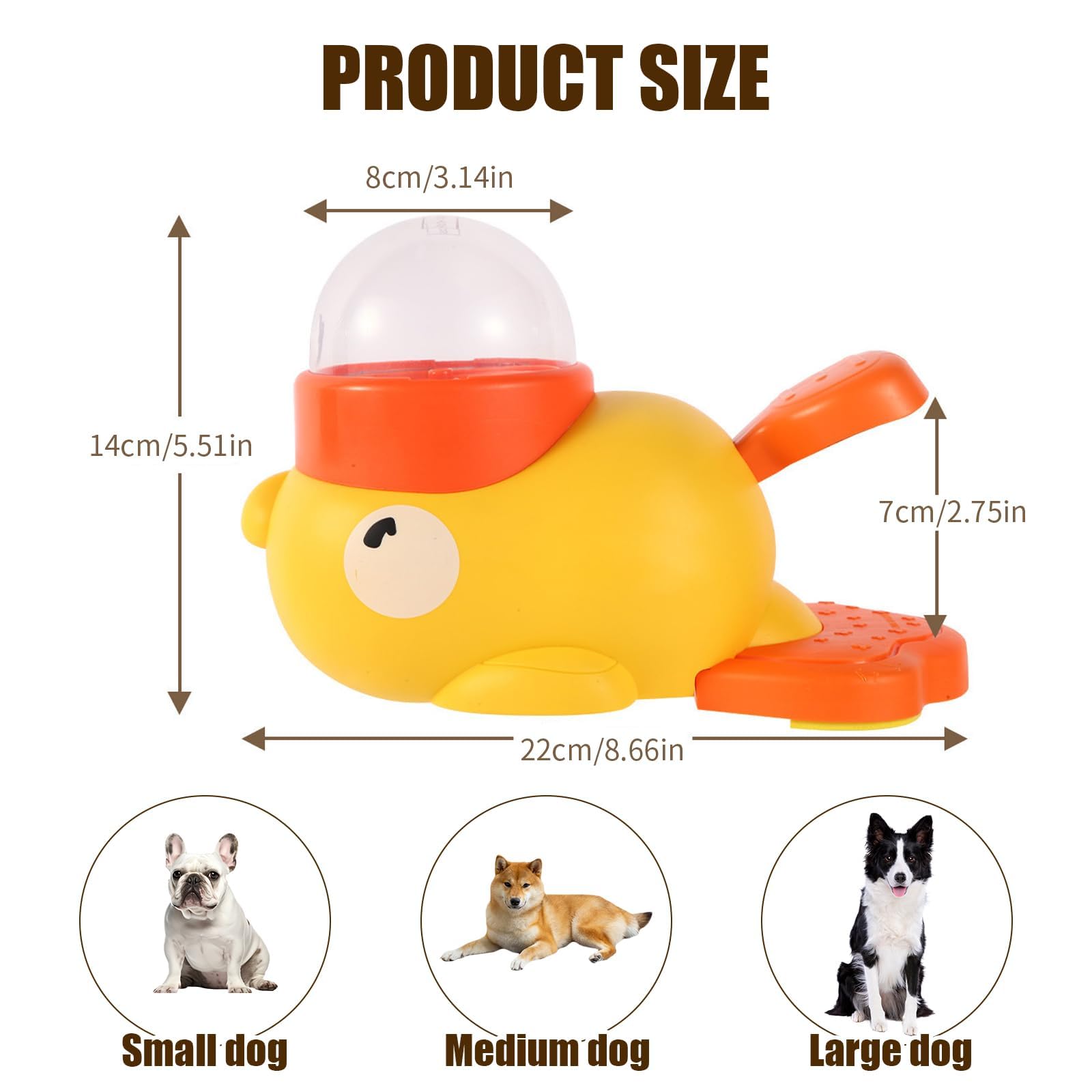 Juguete de alimentación lenta para perros, dispensador de alimentos interactivo en forma de pato para perros y gatos, máquina de alimentación automática de entrenamiento de coeficiente intelectual