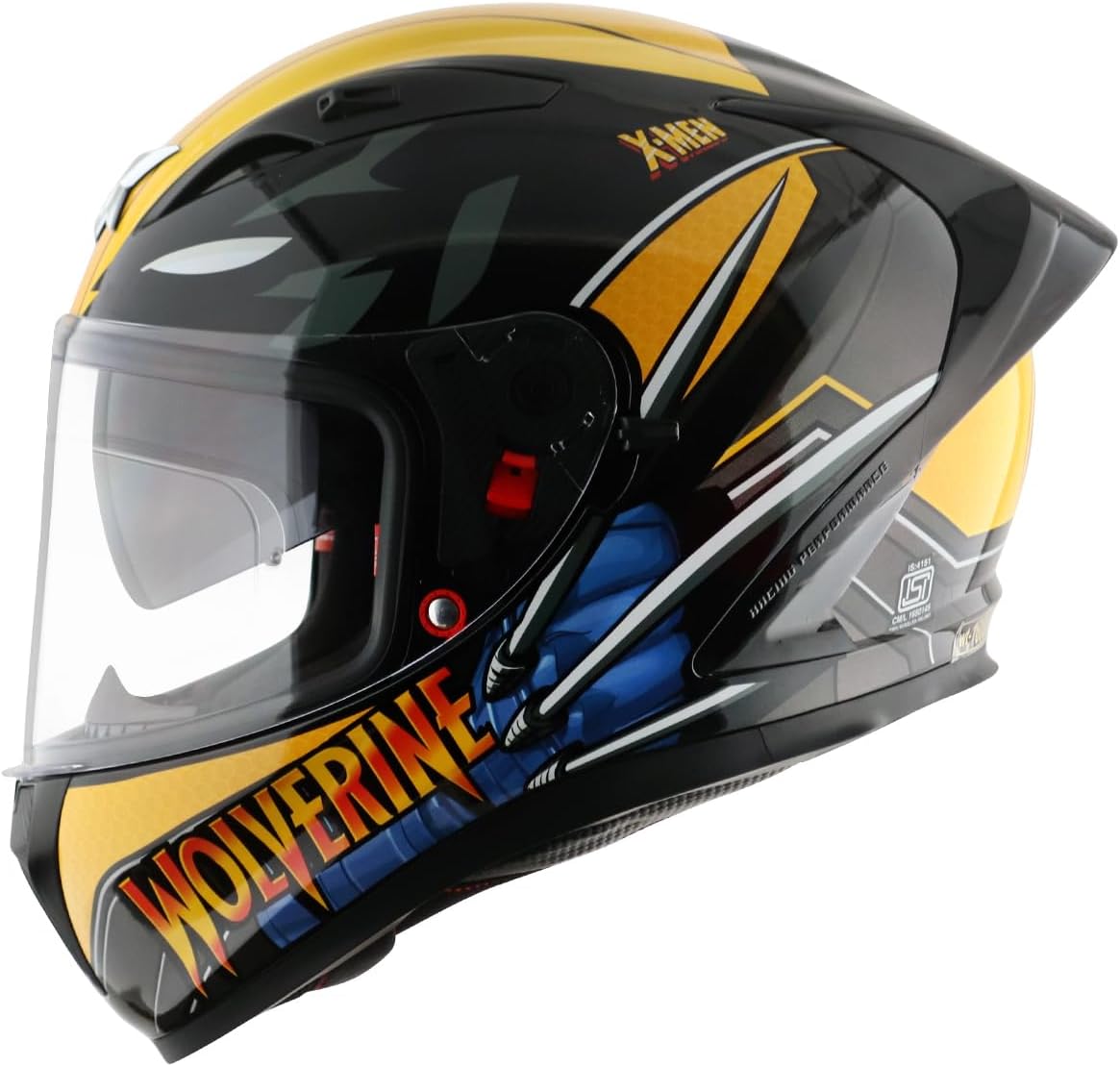 Axor Street Wolverine Marvel ISI ECE and DOT Cerified Full Face Helmet-Black Yellow-M