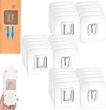 Transparent Double-Sided Adhesive Wall Hooks, Applicabley Transparent Adhesive Wall Hooks, Double-Sided Adhesive Wall Hooks Hanger Strong Transparent Hooks, Self-Adhesive Nail Free No Damage 15PCS