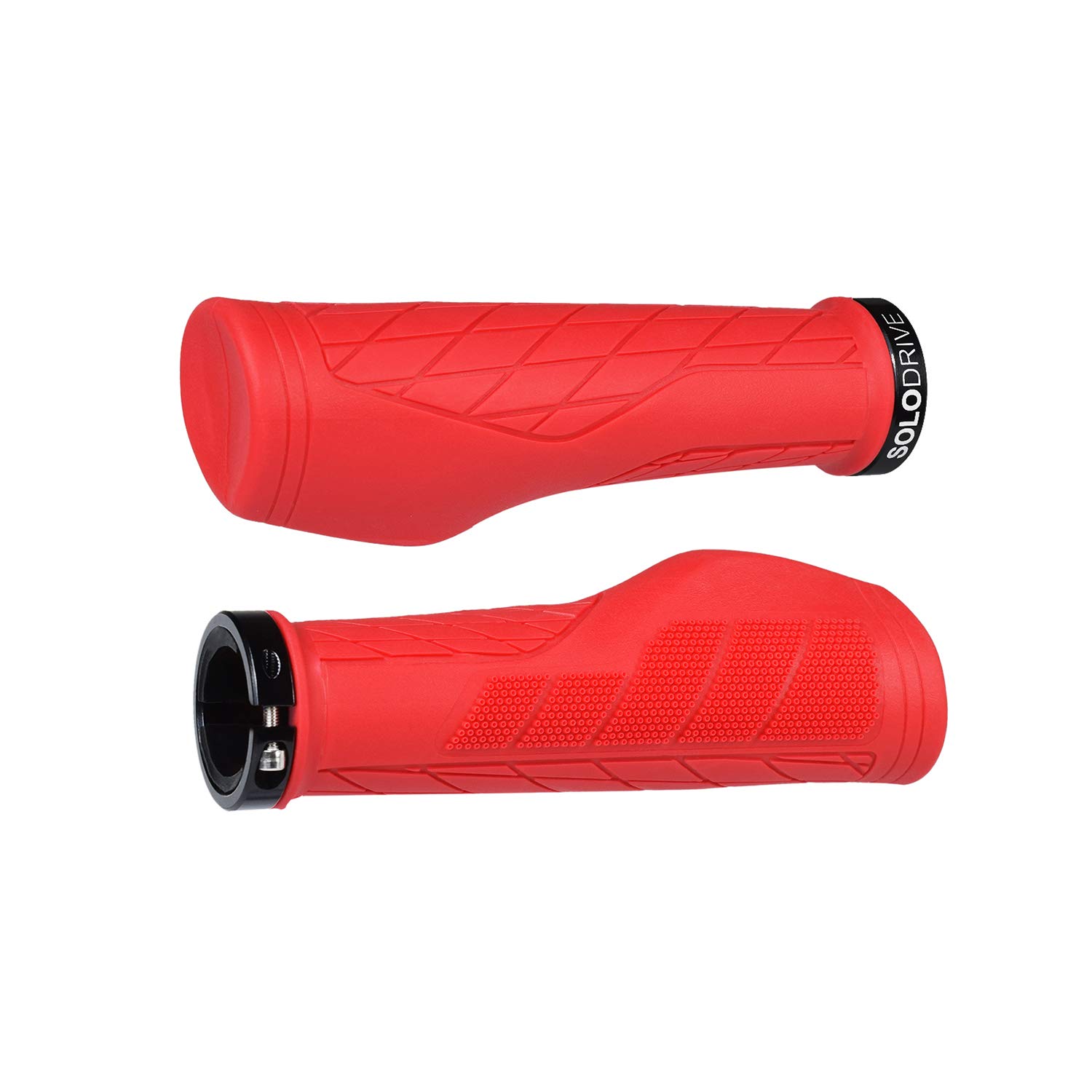 Ergonomic Design Mountain Bike Grips, Comfortable Bicycle Handlebar Grips, Single Lock-on and Non-Slip MTB Handle, Fit MTB, E-Bike, Hybrid, Scooter