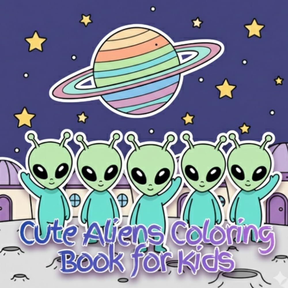Cute Aliens Coloring Book for Kids: Funny Space Friends for Relaxing and Creative Fun