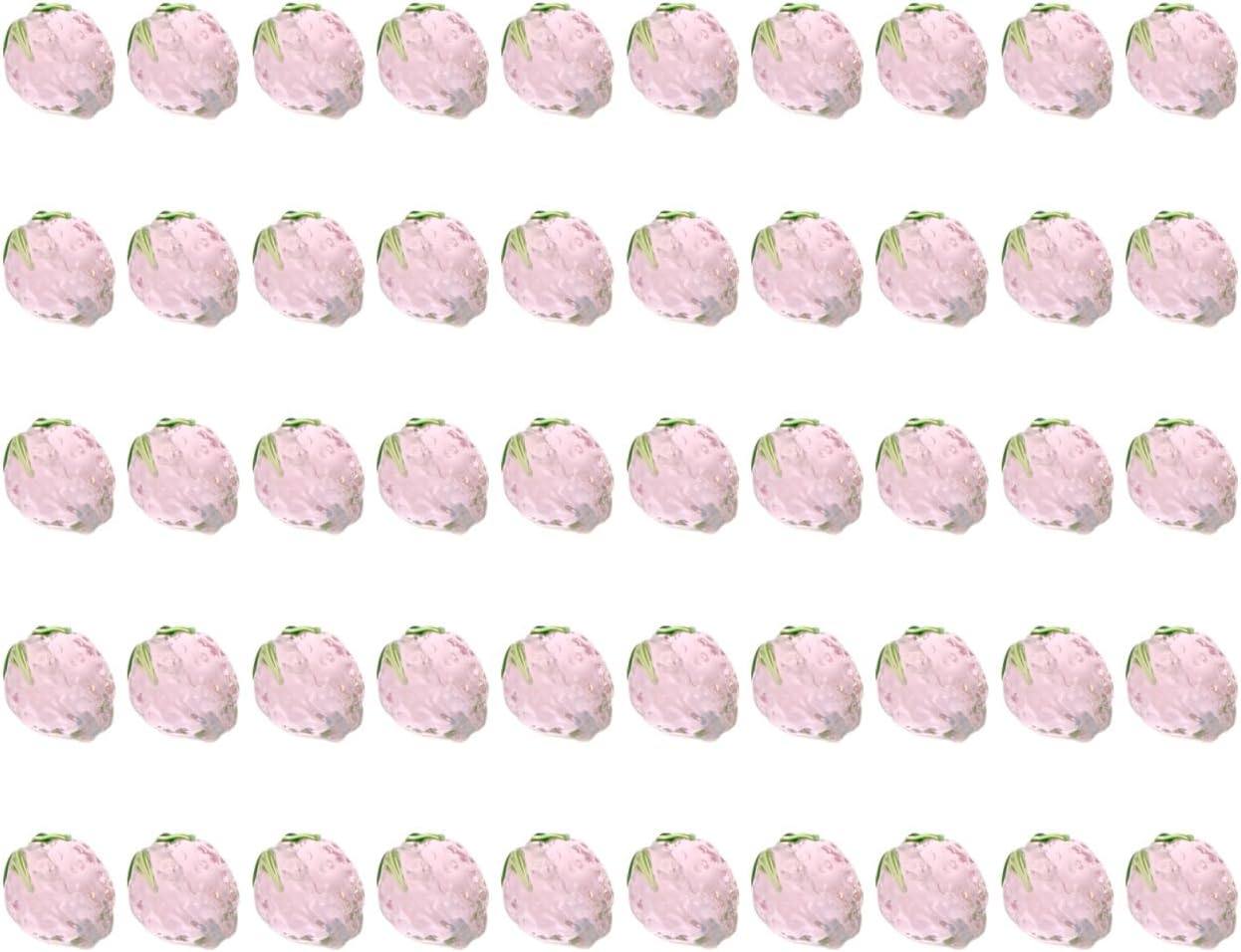 Healifty Strawberry Beads Crystal Glass Spacer Beads for Jewelry Making Smooth Hole Fruit Charm Beads for DIY Bracelets Anklets Necklaces and Craft Projects