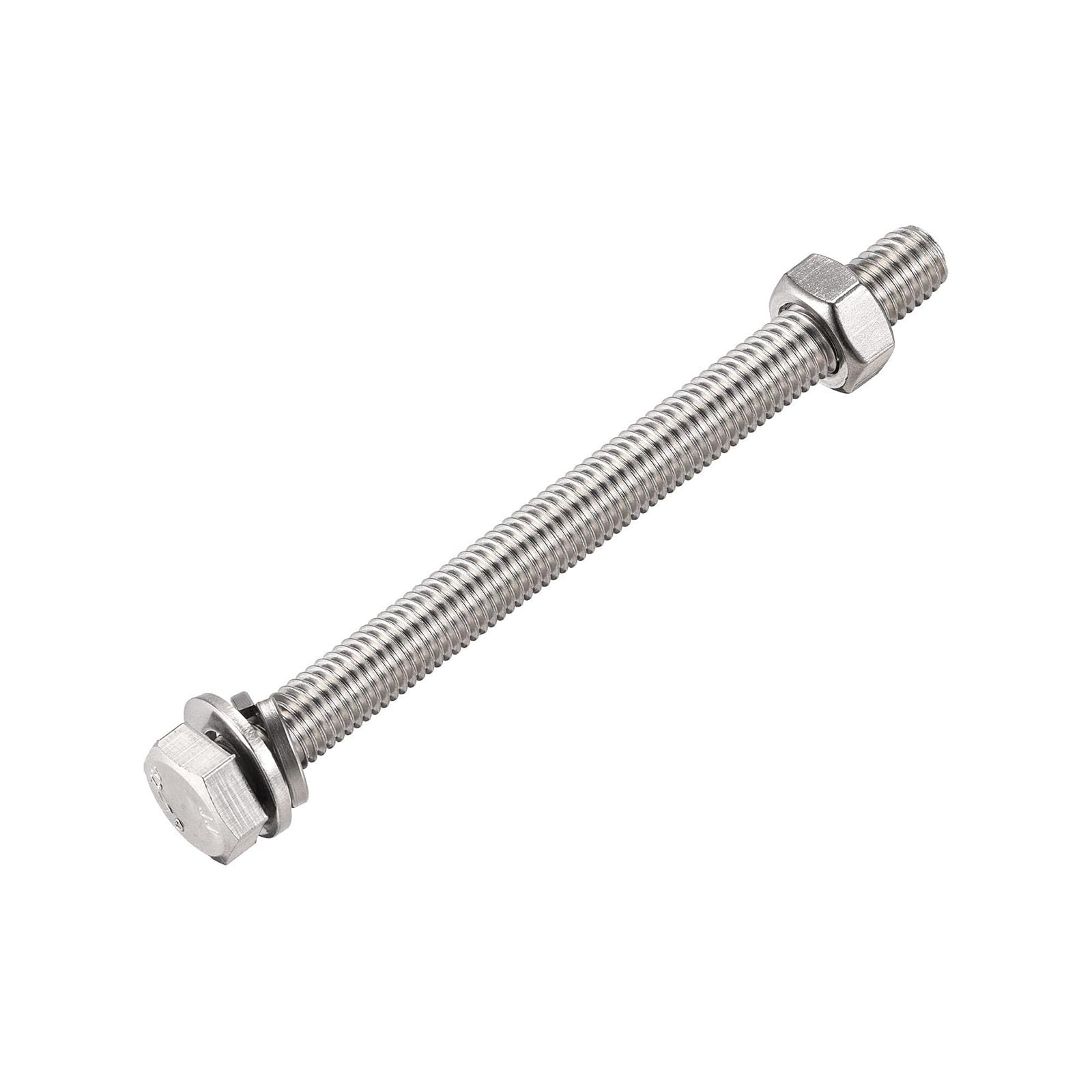 TOP-VIGOR 4Pcs M10 x 120mm Hex Head Screws Bolts, Nuts, Flat & Lock Washers Kits - Image 4