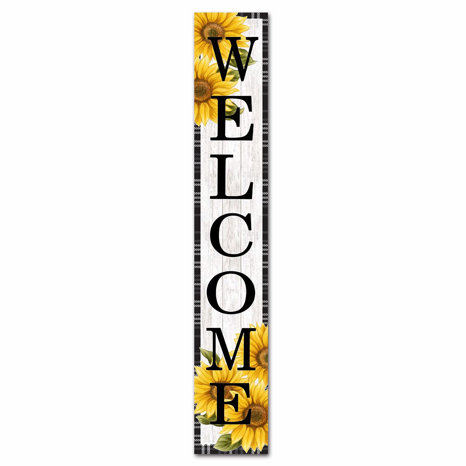 Tall Outdoor Welcome Sign For Front Door 4x16 Inches Sunflower Vertical Welcome Sign Rustic For Front Porch Farmhouse Welcome Porch Sign Decor for the