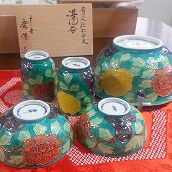 清水焼 手描き 秀峰 緑 交趾(こうち) 夫婦茶碗 お茶碗 Amazon.co.jp: 価格 清水焼 手描き 秀峰 交趾（こうち）夫婦茶碗