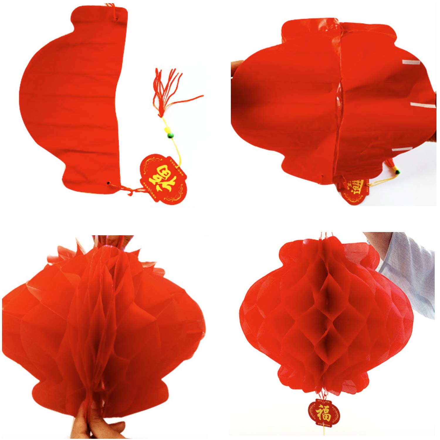 Lapus 10 Stuks Rode Chinese Lantaarns Decoraties Lantaarn Festival
