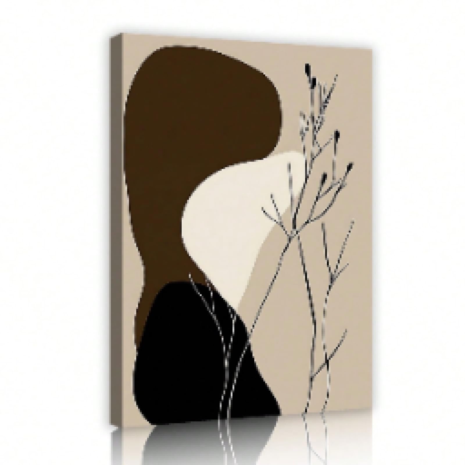 Art mural de qualité supérieure peinture décorative abstraite brune 60x80 - 8