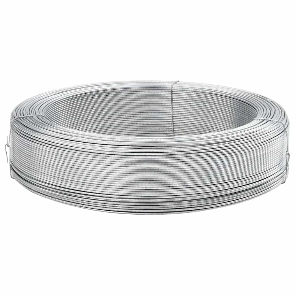 vidaXL Bindedraht Spanndraht Blumendraht Wildzaun Gartenzaun Maschendrahtzaun Zaun Draht Basteldraht Zaundraht 250m 3,8mm Stahl Silbern