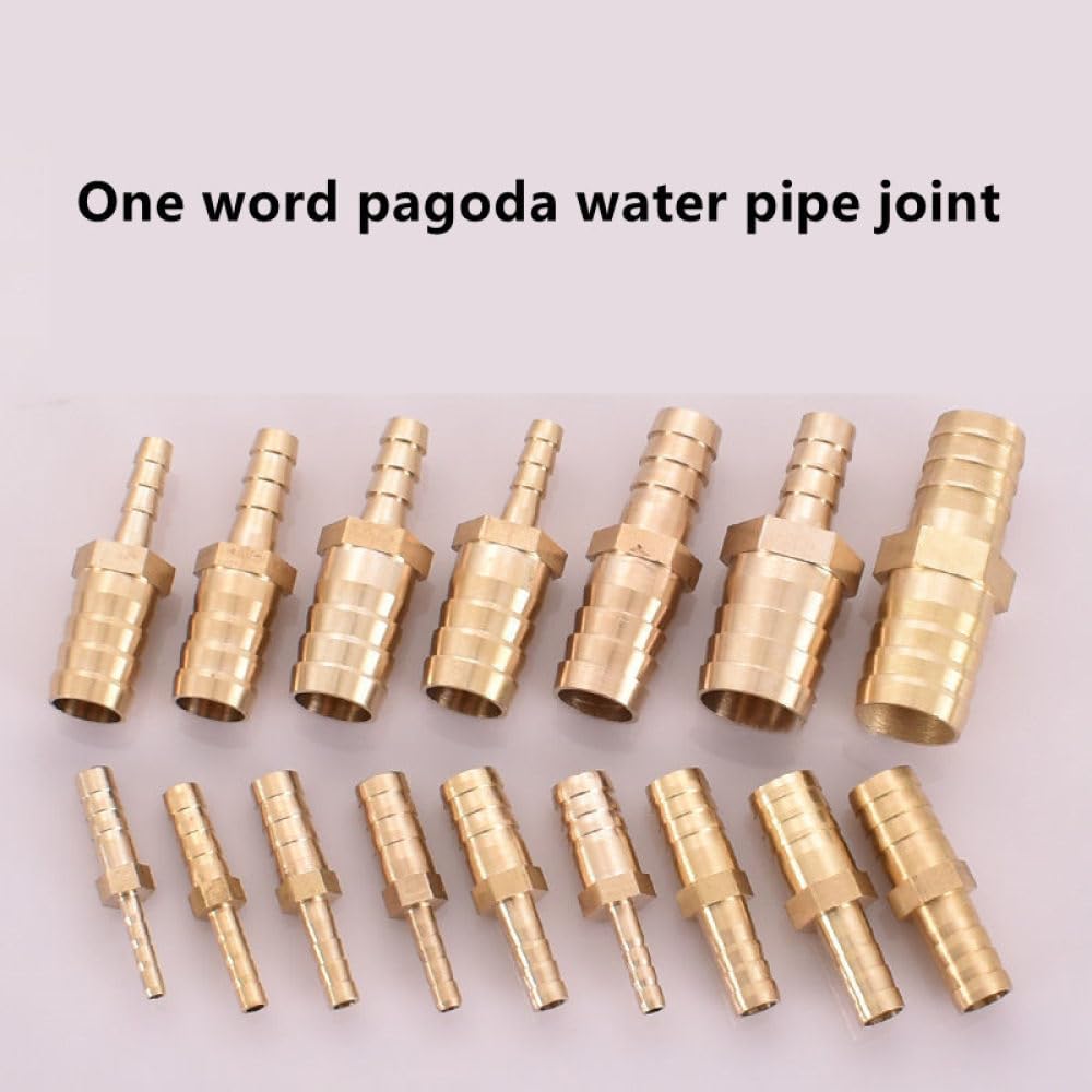 Conector de tubería de Manguera Recta de latón Junta de tubería de Agua Reductora de púas 4 5 6 8 10 12 14 16 19mm Adaptador de Conector de acoplador de Cobre, 16 mm, 25 mm