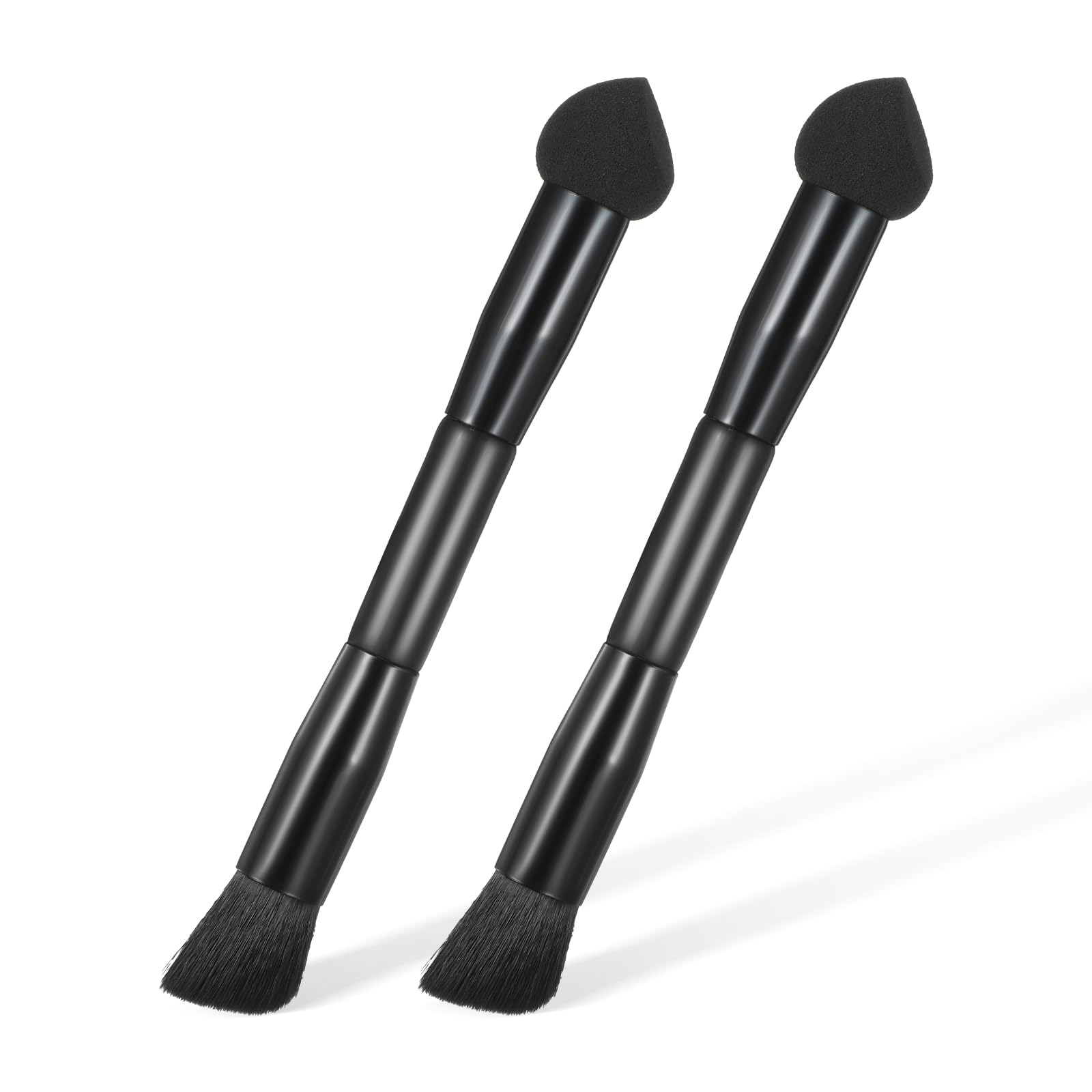 Black Dual Ended Powder Brushes, Touch Up Hair Shadow Powder Brush