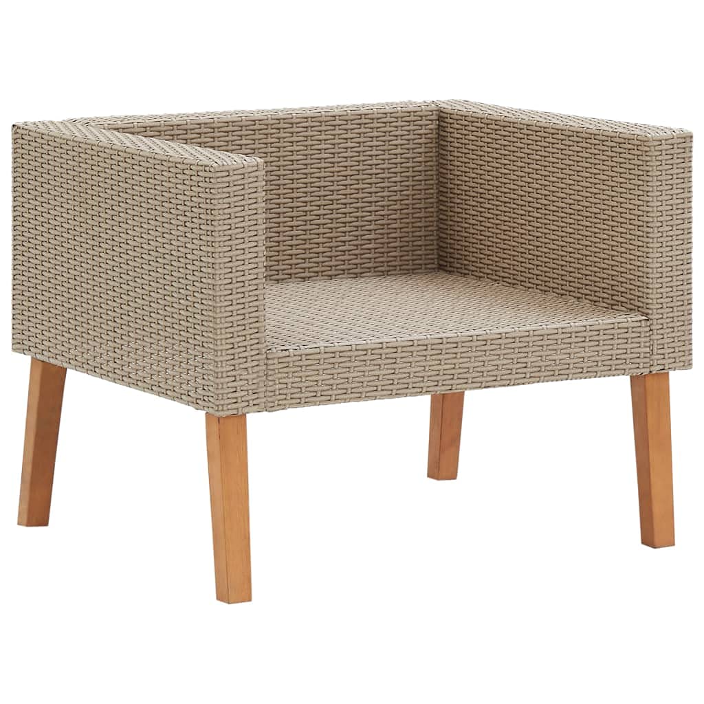 Juego de muebles de jardín de 4 piezas con cojines de polirratán beige, conjunto de sofá de jardín, varias combinaciones disponibles, para terraza, jardín, balcón, piscina