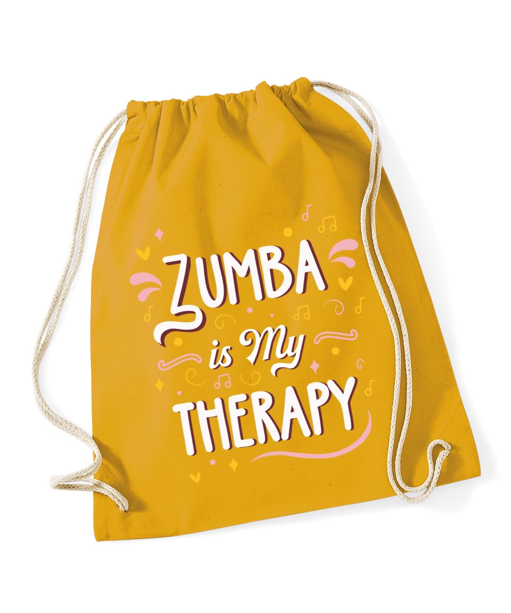 Hippowarehouse Zumba is my therapy Drawstring Cotton School Gym Bag 37cm x 46cm, 12 litres