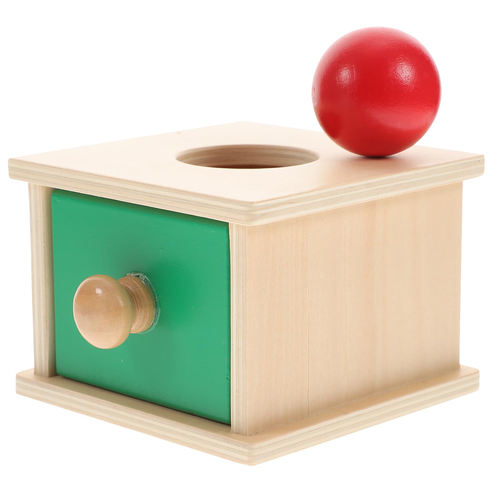 Tomaibaby 1 Pz Scatola di Permanenza di Oggetti Montessori con Palla per Bambini Giocattoli Educativi Esercizio Giocattoli Coordinazione Mano-Occhio (Stile Scatole Tonde)