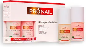 Blindagem das Unhas Fase 1 Fibra de Nylon + Fase 2 Nivelador para Unhas Fracas e Quebradiças, Fortalecimento e Proteção 2x9ml - Miss Colors