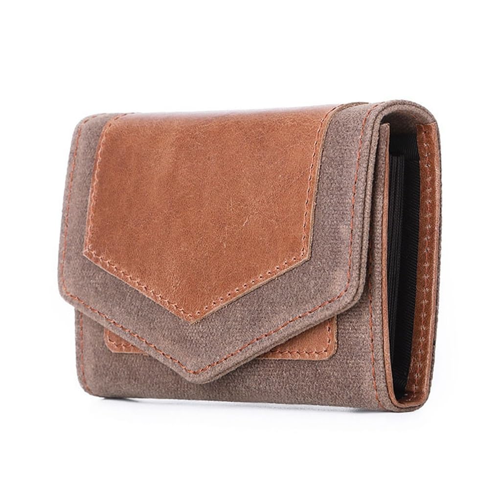 Pickup Bag Oil Wax Canvas Cowhide Large Capacity Credit Card Zero Wallet Multi Functional Men's(Orange)