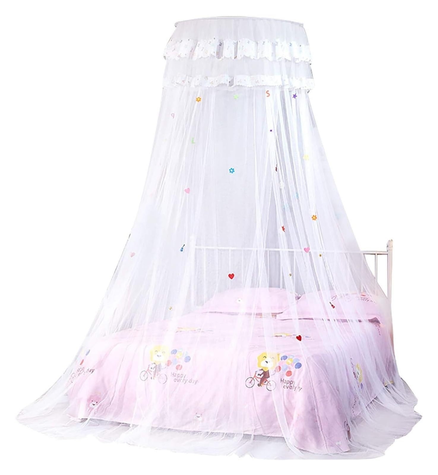 Cortinas de cama, Toldo for cama, mosquitera estilo princesa(White)