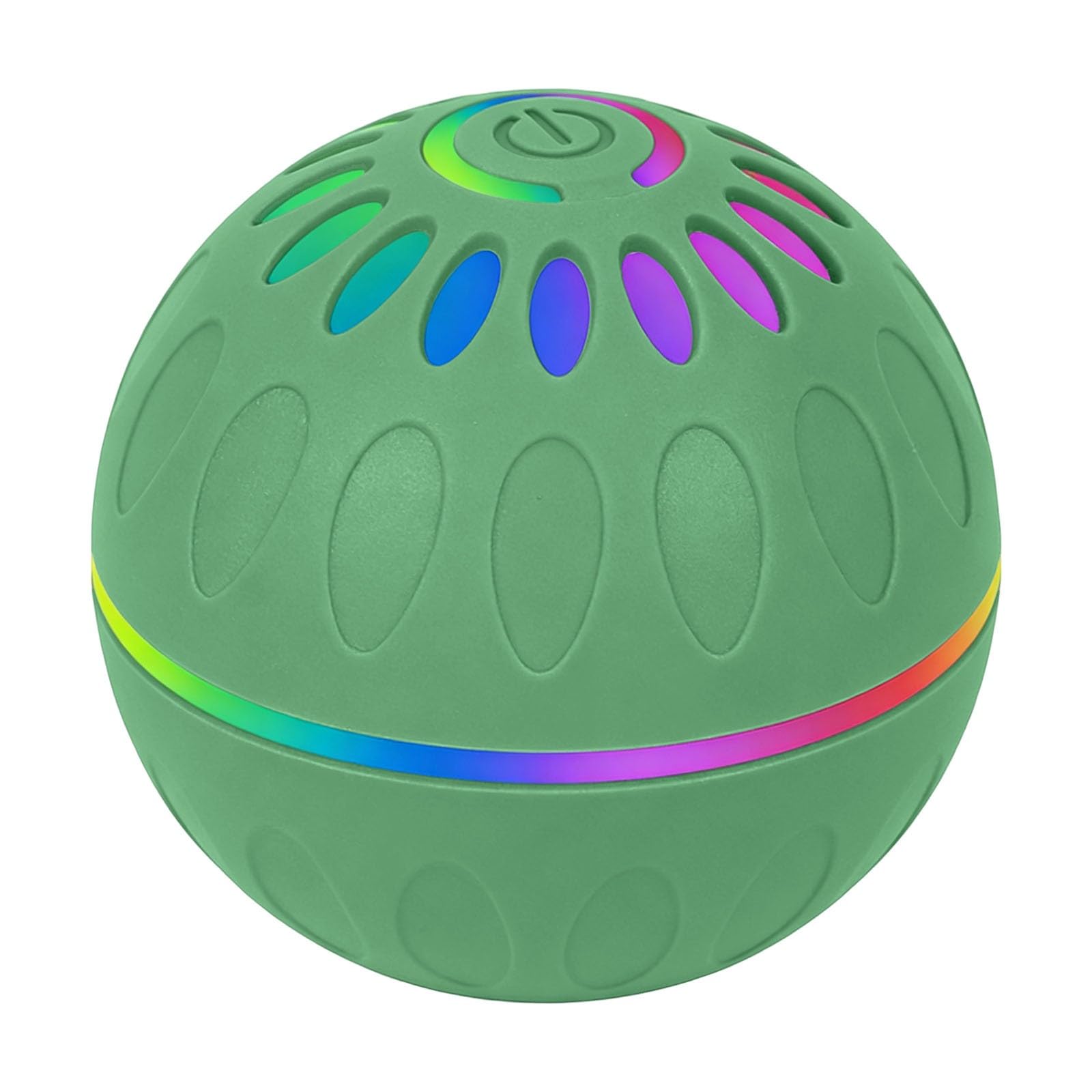 2026 Cat Toy Interactive, Self-Propelled Jumping Toy with Intelligent Motion Function, Chewing Function LED Lights to Prevent Boredom for Training Purposes. USB Rechargeable (Green, 6.5 x 6.5 cm)