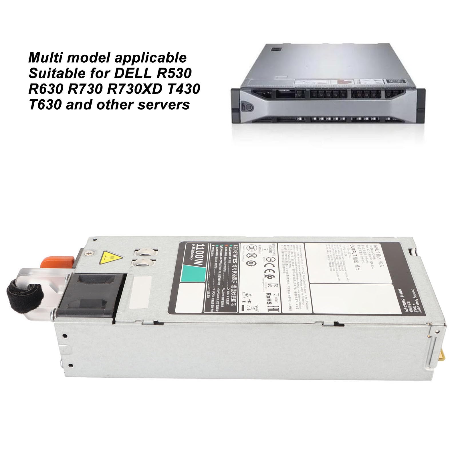 Zasilacz Serwerowy L1100E S1, Zasilacz 1100 W do Stacji Roboczej do Gier, W Pełni Modułowy, Zasilacz do Komputera Stacjonarnego do R530 R630 R730 R730XD