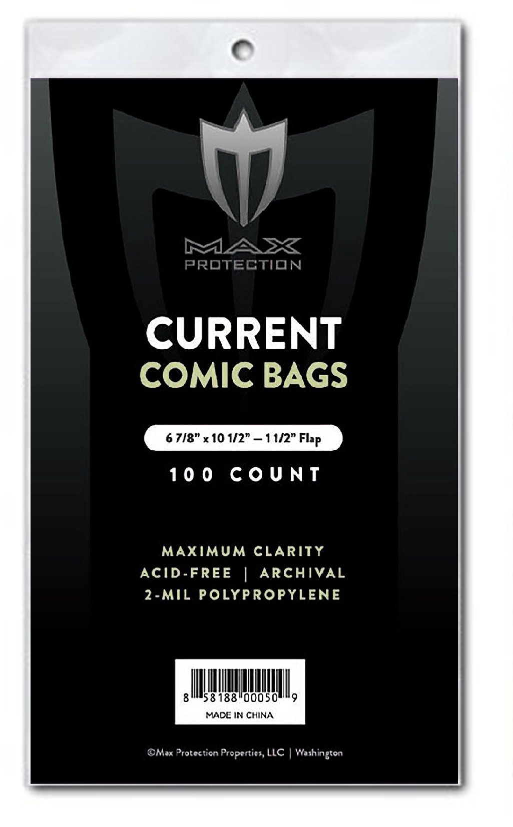 Max Protection Max Pro Current Comic Bags - Archival Quality Acid-Free Storage for Comic Books - Crystal Clear 2 mil Polypropylene - 6-7/8"x10-1/2 Protection - (300 Bags)