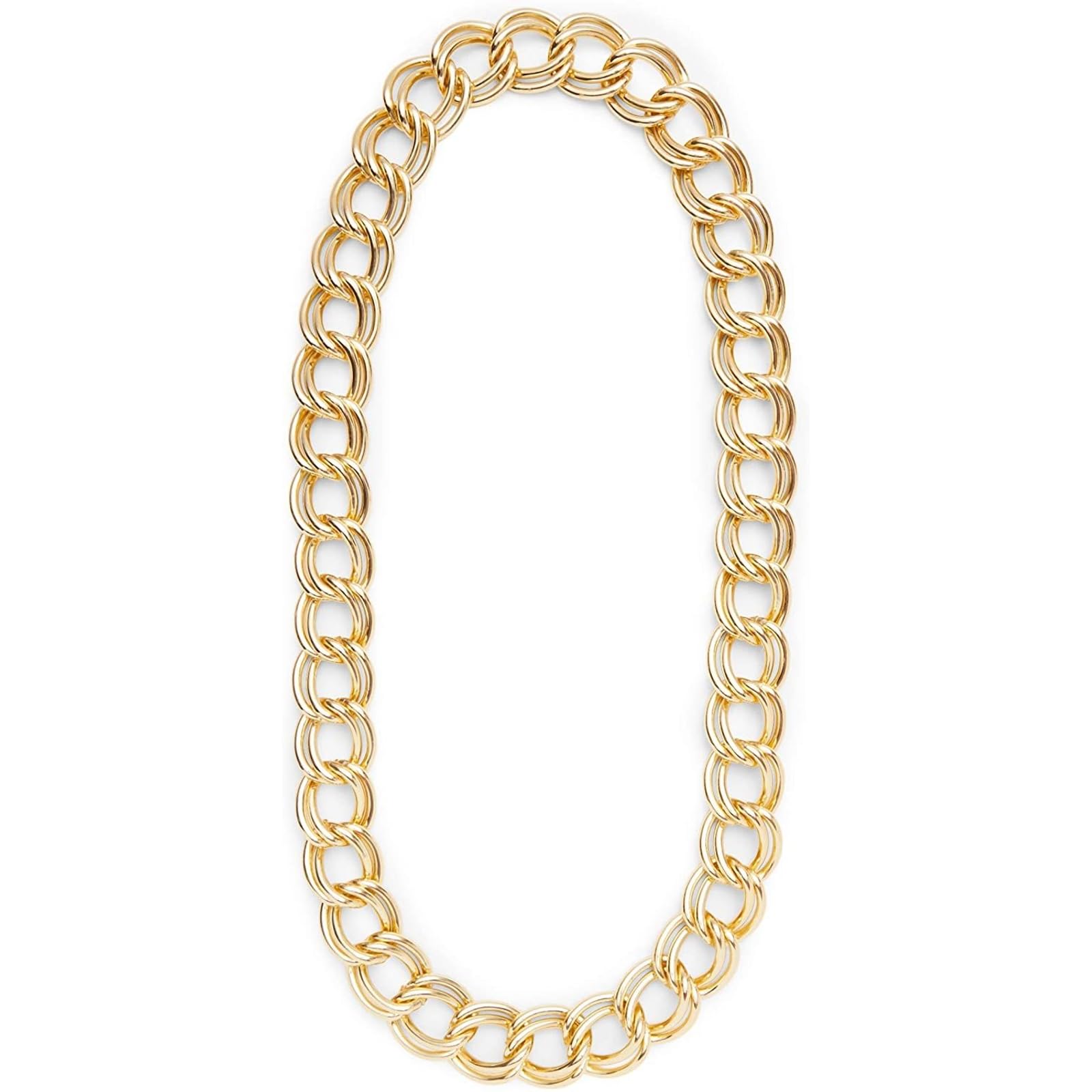 Spooky Central Gold Chunky Necklace, Cuban Link Chain, Hip Hop Accessories 36 inch - Gold Necklace