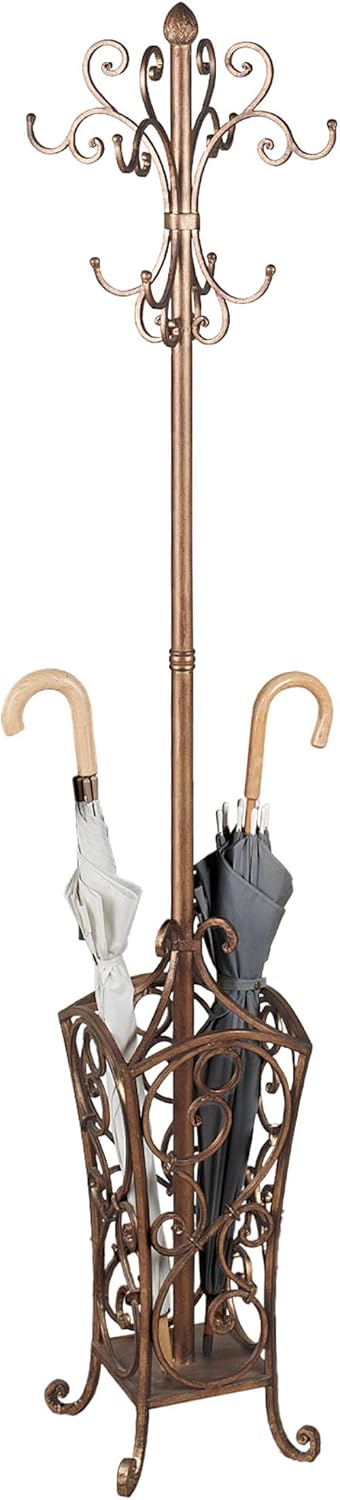 Kensington Gold Stand – Office Coat Rack with Hat Hooks