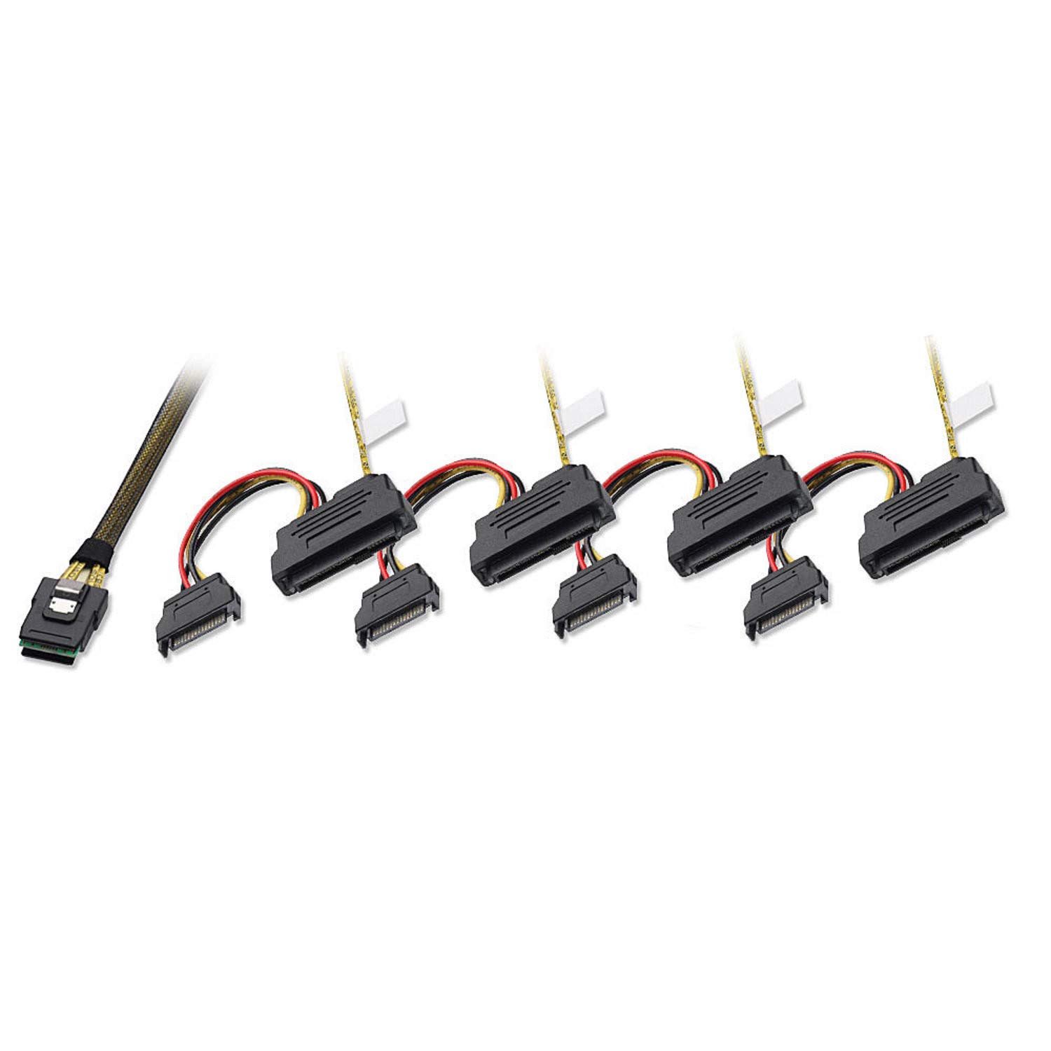 Lindy Cavo interno SATA Multilane & SAS SFF-8087 a 4 x SFF-8482 + alimentazione SATA, 1m