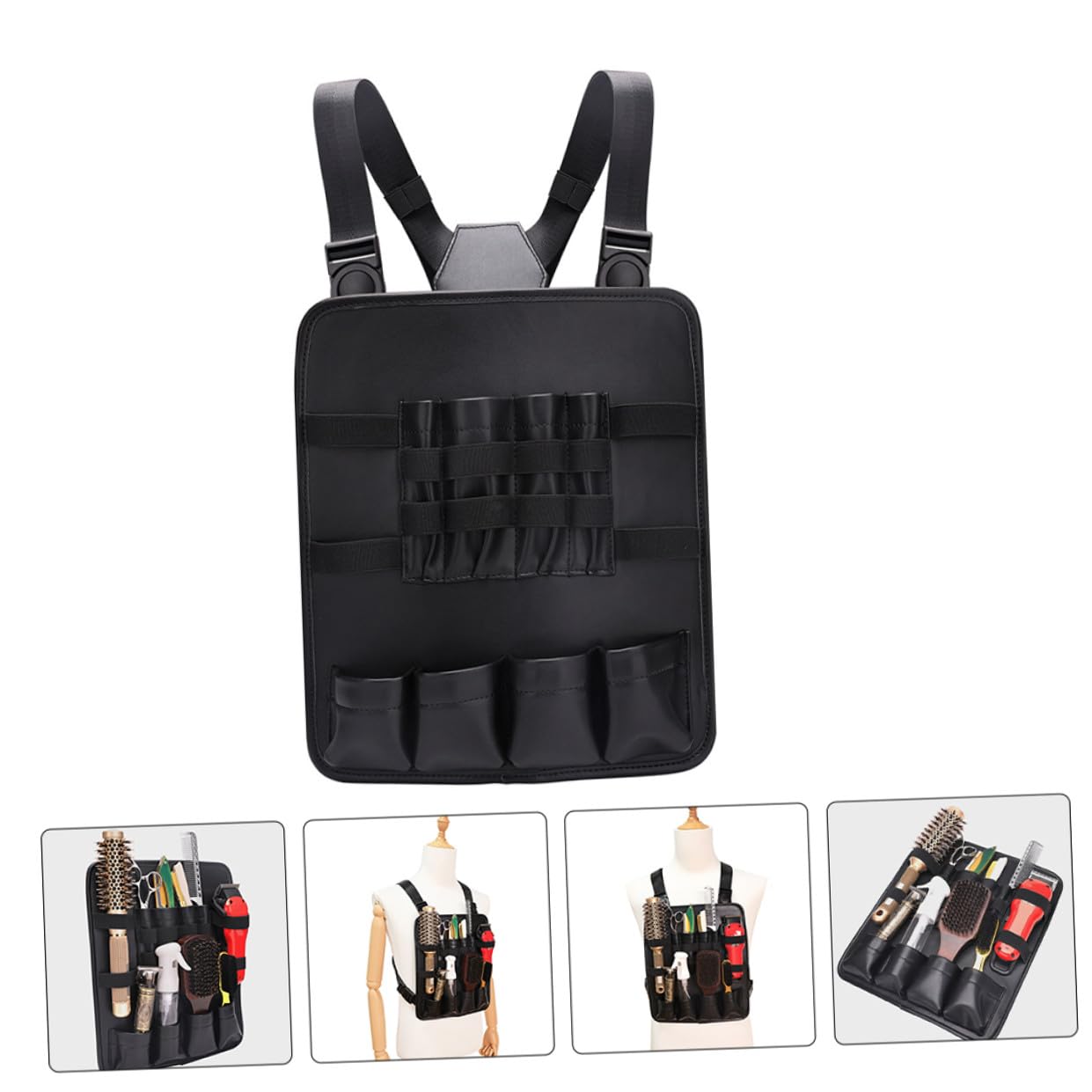 MAGICLULU Bolso de Pecho Ergonómico para Barbería con Correas Ajustables Diseño Elegante y Moderno Estuche Organizador para Tijeras Peines y Herramientas de Peluquería para Peluqueros y