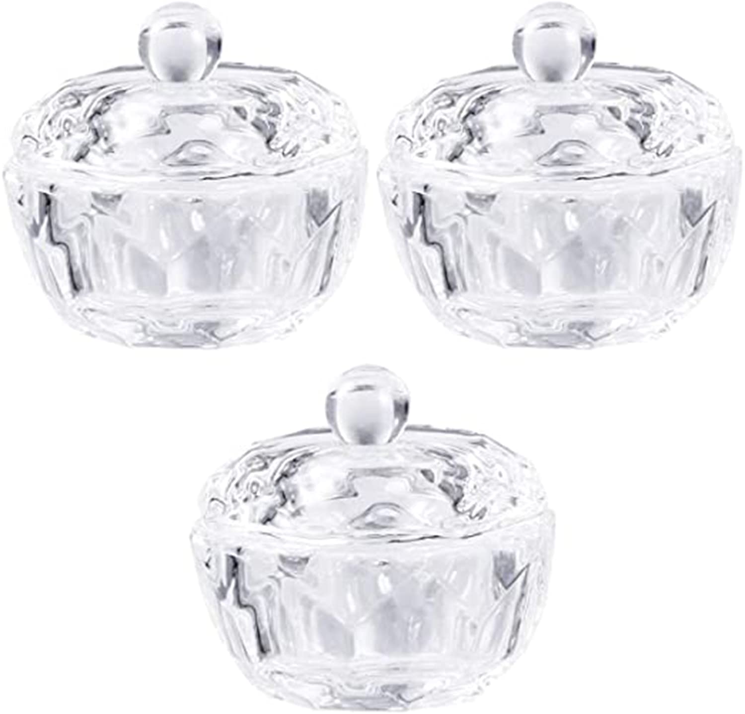 KASTWAVE 3Pcs Clear Apothecary Jar with Lids Candy Buffet Jar Containers Crystal Jewelry Storage Box Makeup Container for Home Daily Use Transparent Container with Cover Design