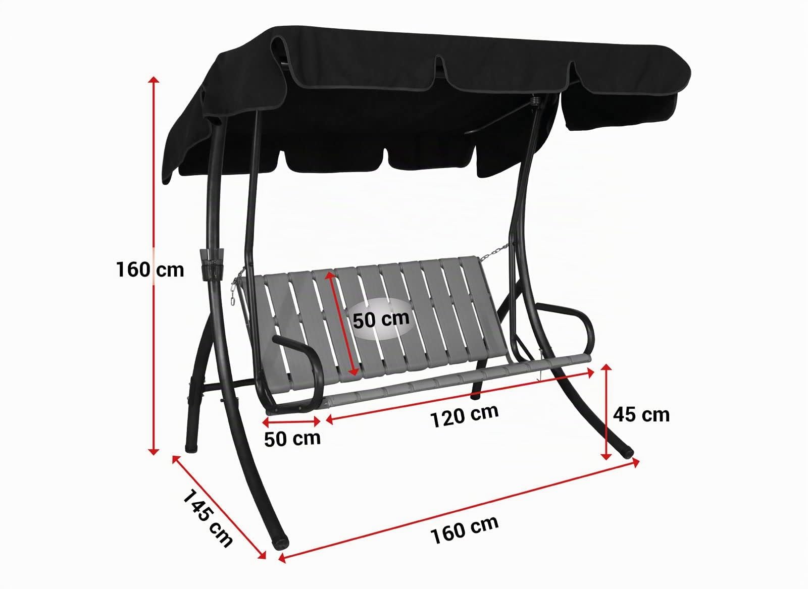 ANGERER Balancelle de Jardin 2 Places Ibiza (Rayures Vertes)