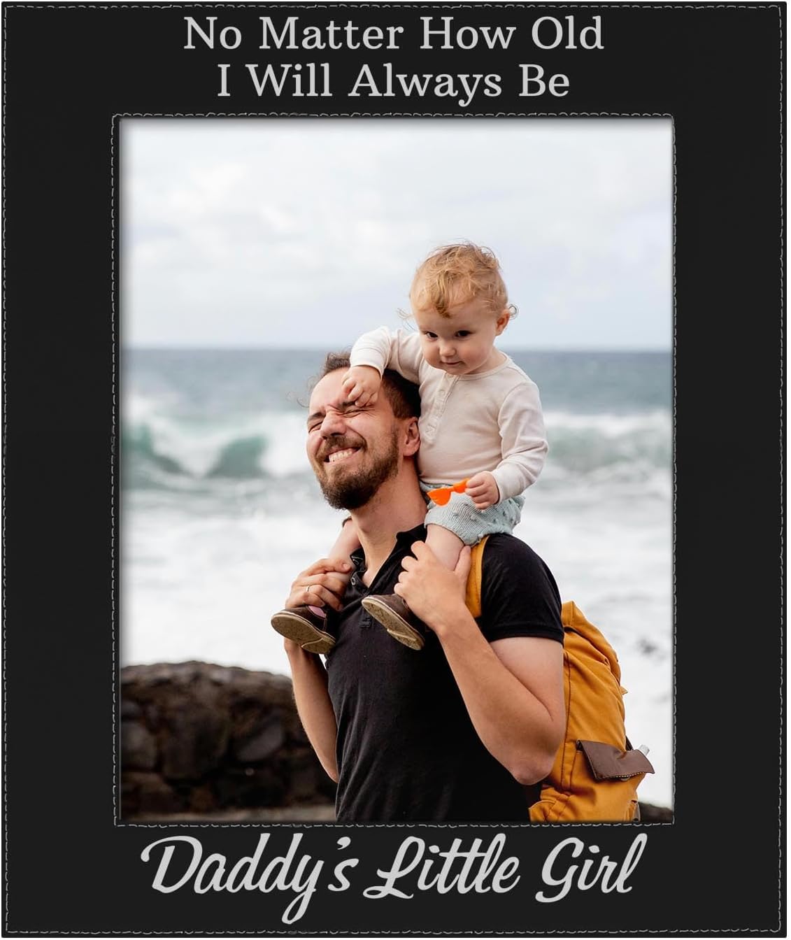 ThisWear Sentimental Frame For Dad From Daughter Always Daddy's Little Girl 8x10 Leatherette Photo Frame Black