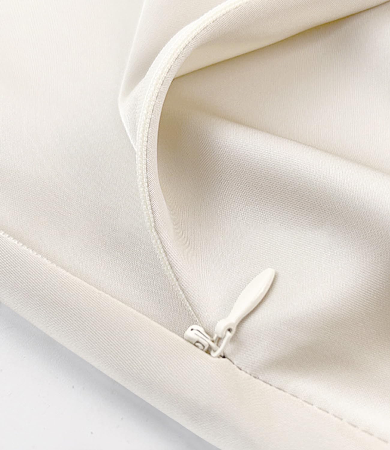 ebossy Women's Elegant Long Satin Skirt Silk Dressy Hidden Elastic Waist Flared A-Line Maxi Skirts (Small, Beige) - Image 5