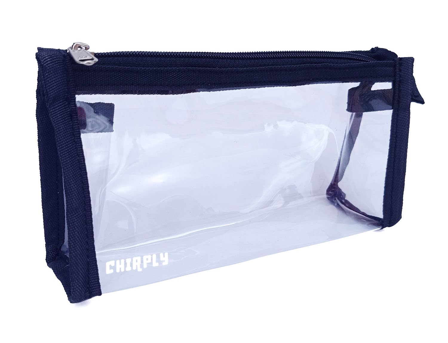 CHIRPLY Transparent Pencil Pouch for Girls & Boys, See Through Stationary Organizer for Kids, Art Supplies Utility Storage Bag with Zipper for School, Makeup Kit, Birthday Gift, Pack of 1 (Black) (B0CN5CW8Q8) Amazon Price History, Amazon Price Tracker