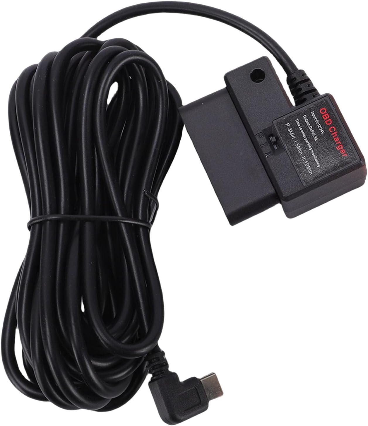 Type C Dash Cam Hardwire Kit OBD Adapter Cable 12-24V to 5V with ACC Mode 24H Parking Monitoring 3.5M Cable for Dashcams GPS
