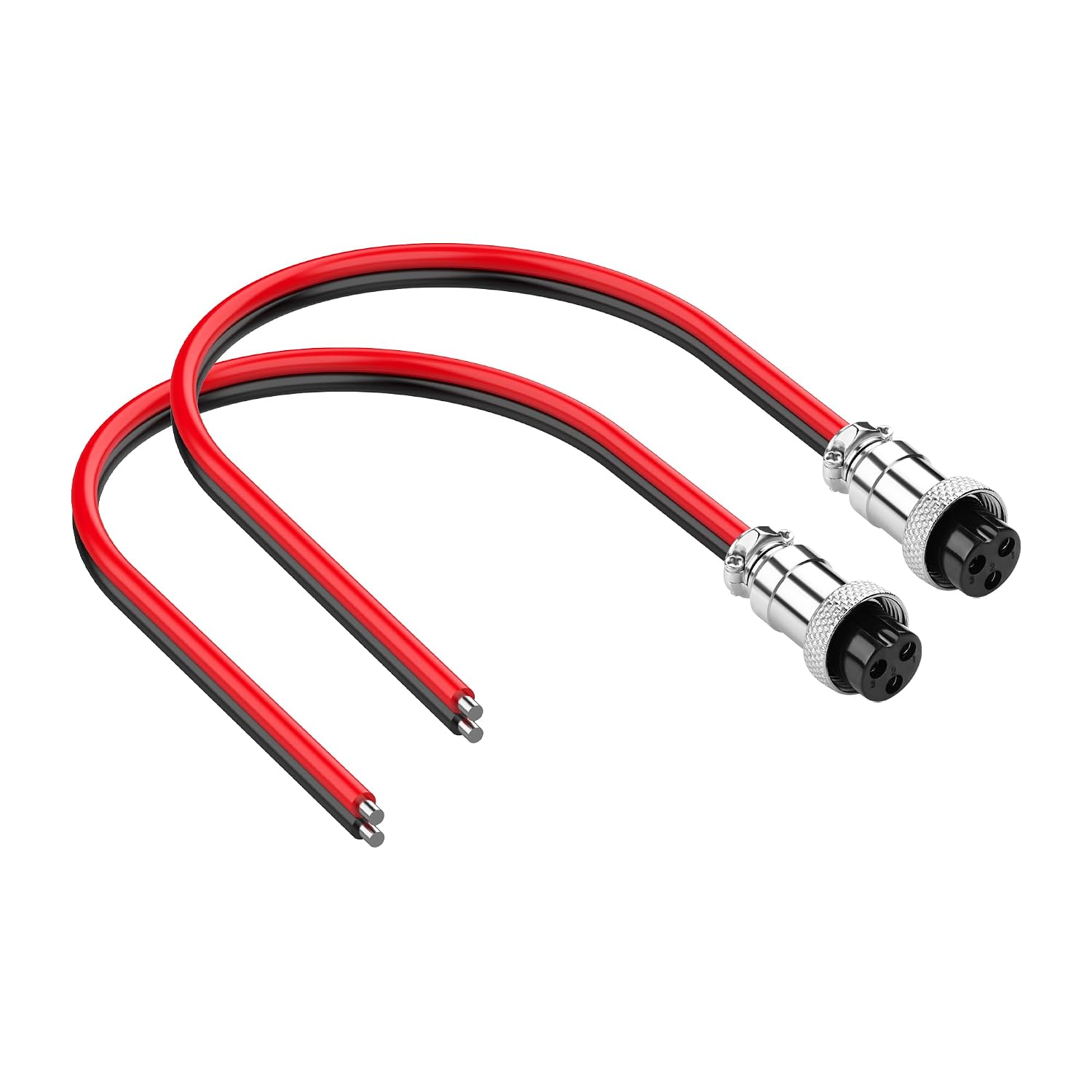 SinLoon 2 Pack GX16 2Pin Pigtails Electronic Cable Female Socket Wireable Molding Industrial Circular Round Receptacle Aviation Connectors 30CM/0.98Ft (2Pin)